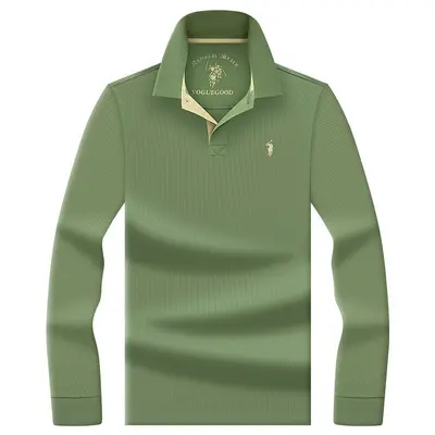 Herren-Langarm-Poloshirt, 100% Baumwolle, atmungsaktiv - 13