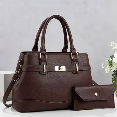 Damentaschen-Set mit Litschi-Muster, zweiteilig, Mutter-Kind-Tasche - 3
