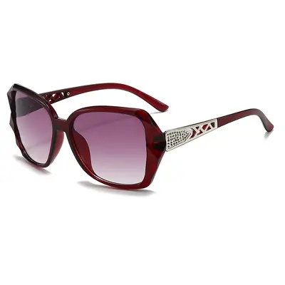 Rhinestone-Embellished Women's Sunglasses, Oversized Retro UV Protection - 10