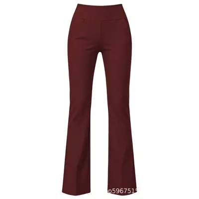 Damen-Yogahose mit hohem Bund und Taschen, elastisch, schmale Passform - 11