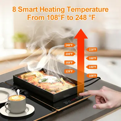 Glas-Speisewärmeplatte, kombinierbares Modul mit Temperaturregelung - 5