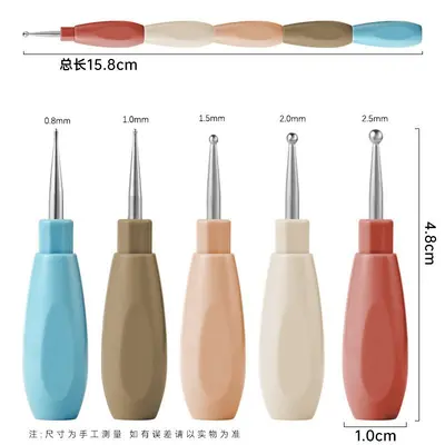 Wooden Dotting Pen Set, 5 Pieces Double-Ended, for Acrylic Nail Art - 11