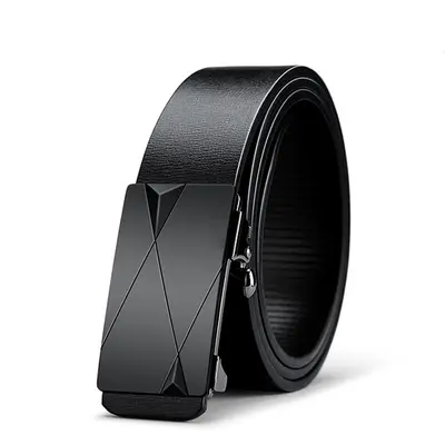 New foreign trade cross-border best-selling seamless alloy automatic buckle two-layer genuine cowhide men's belt in stock - 11