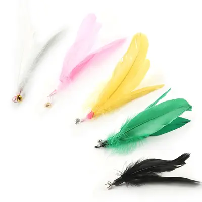 Cat Toy Set with Interactive Bell and Feather Teaser Replacement Heads - 4
