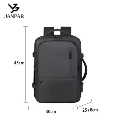 New Style Carry-on Backpack for Men, Multi-functional Expandable Business Backpack, Large Capacity Shoe Compartment, Premium Travel School Bag - 12