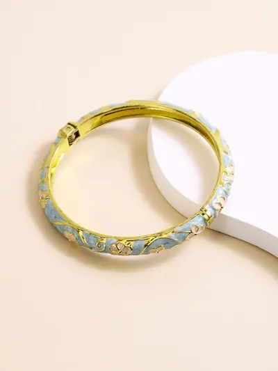 New Jingdezhen Cloisonné Bracelet Palace Style Enamel Painted Bangle Drip Oil Floral Series Open Cuff Rhinestone Jewelry Wholesale - 10