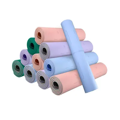 TPE çift renkli yoga matı, 8 mm kalınlık, 80 cm genişlik, kaymaz - 5