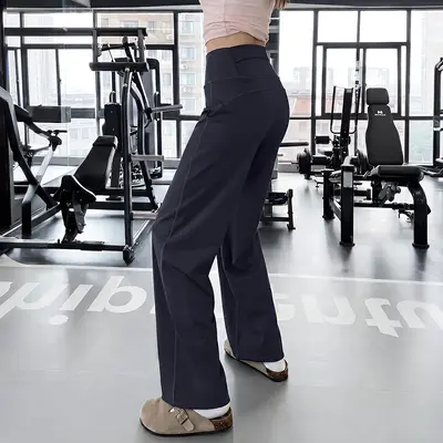 薄款瑜伽阔腿裤女2026夏新款薄款高腰小个子健身瑜伽宽松休闲裤女