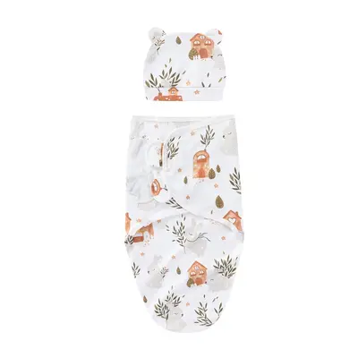 Newborn Swaddle Blanket with Hat Baby Sleeping Bag - 7