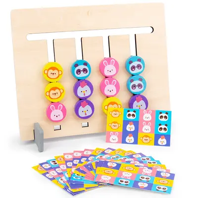 Kids Four-Color Animal Logic Game, Montessori Preschool Educational Toy