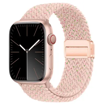 Apple Watch için manyetik naylon örgü kordon, elastik, gökkuşağı - 11
