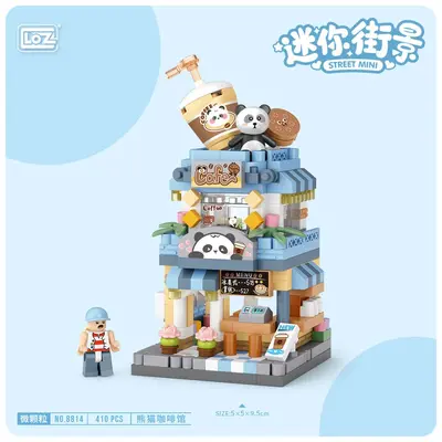 Compatible with Lizhi Panda Street View Mini Building Blocks, Micro Diamond Particle Model - 8