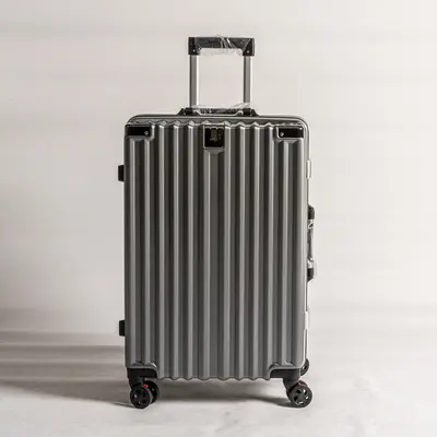 Koffertasche mit Rädern, moderner Aluminiumrahmen-Koffer, universal rollbar, 24 Zoll, für Studentinnen, 26 Zoll, strapazierfähig, trendy, Zahlenschloss, Ledertasche - 10