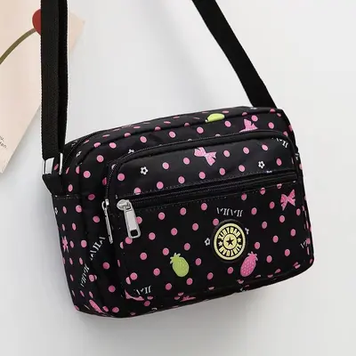 Oxford Cloth Women's Crossbody Bag, Floral Pattern, Middle-Aged Style - 13