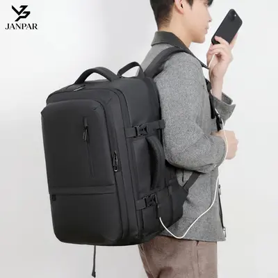 New Style Carry-on Backpack for Men, Multi-functional Expandable Business Backpack, Large Capacity Shoe Compartment, Premium Travel School Bag - 4
