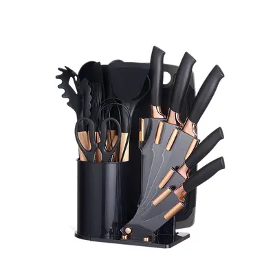 Silicone Kitchen Utensil and Knife Set, 19 Pieces, Heat-Resistant