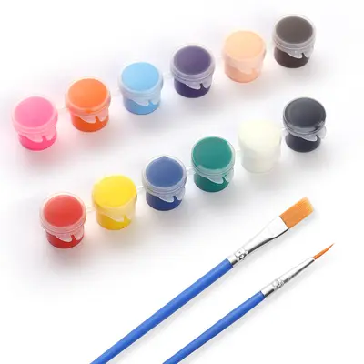 Akrilik boya seti, 12 renk, 3-5ml, çocuklar için - 8