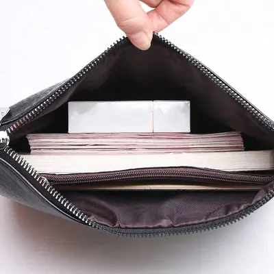 Men's Large Capacity Business Clutch, Retro Style - 3