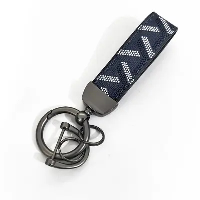 Personalized Leather Keychain, Plaid Pattern, Creative Pendant - 7