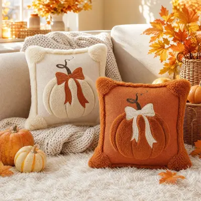 Halloween Pillow Cover Wholesale New Pumpkin Pillow Cover Custom Amazon Thanksgiving Sofa Decoration Cushion Cover - 3