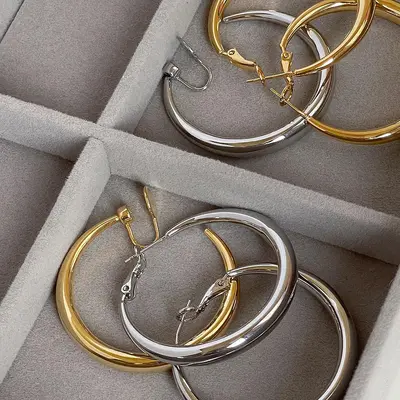 Hochwertige Metall-Ring-Ohrclips ohne Piercing für Frauen