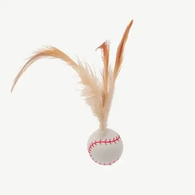 Feather Elastic Ball Cat Teaser Wand, Bite-Resistant Cat Toy - 6