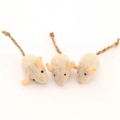 Catnip Plush Mouse Cat Toy with Molar Cleaning and Teaser Wand - 7