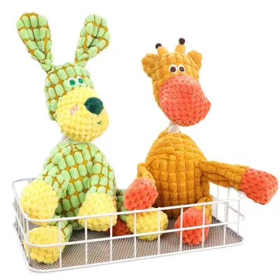 Plush Squeaky Dog Toy, Chew-Resistant Puppy Teething Toy - 6