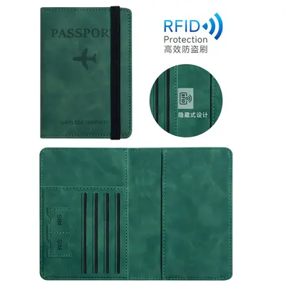 PU leather passport card holder, multi-card travel case - 7