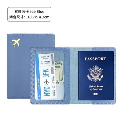 Grenzüberschreitendes Heißpräge-Flugzeug-Dicke-PU-Leder-Passbuch-Schutzhülle, Lederpass-Halter mit kundendefinierbarem LOGO, Passportmappe - 9