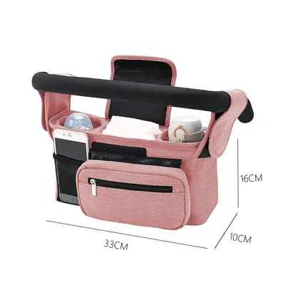 Baby Stroller Hanging Storage Bag with Mommy Pouch and Bottle Organiser - 13