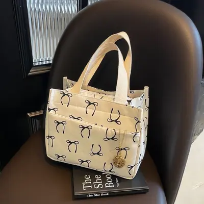 Women's Canvas Handbag, Portable and Simple, Lunch Box Design - 4