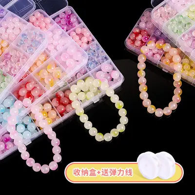 Glass Imitation Jade Round Beads for Handmade DIY Bracelets and Necklaces