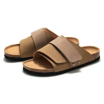 Ruizu Kork-Hausschuhe für Herren und Damen, Leder, für draußen