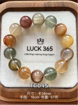 Luck 365 natürliches Kristallarmband, einreihig, Damenmode
