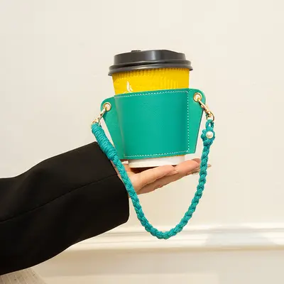 Lederhülle für Becher, isolierend und hitzebeständig, für Kaffee- und Milchteebecher