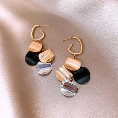 Silver heart butterfly earrings, black zircon, vintage - 8