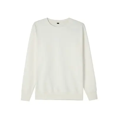 AG300g healthy double-sided fabric crew neck sweatshirt custom printed candy color thin knit flat long sleeve printed