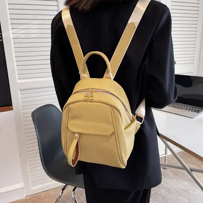 Korean-Style Women's Backpack with Soft Leather Texture - 4