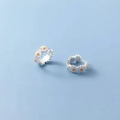 Gänseblümchen-Ohrringe Damen Blütendesign elegant - 4
