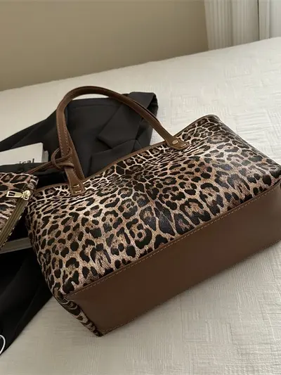 Leopard Print Large Capacity Tote Bag for Women - 6