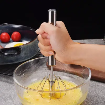 Edelstahl-Halbautomatik-Eierbeater manueller Rührer rotierender Presseier-Creme-Milch-Heimküche-Gewerbe