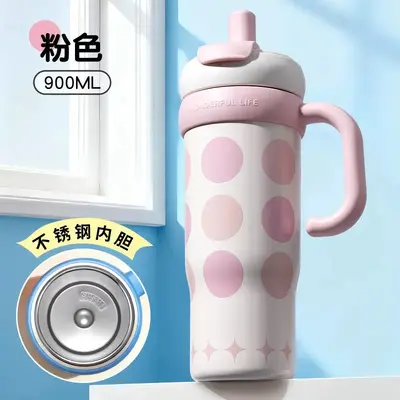 Cross-border 316 Stainless Steel Insulated Tumbler with Handle, Thermal and Cold-Insulating Straw Cup, Outdoor Large Capacity Ice-Proof Water Cup - 13