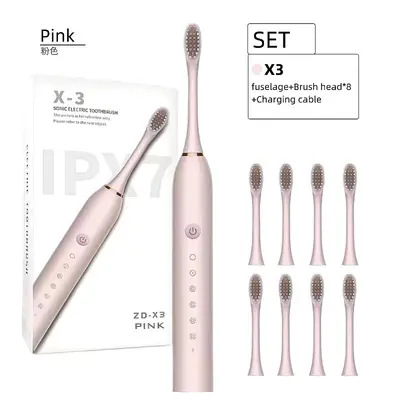 Adult Fully Automatic Sonic Electric Toothbrush, Soft Bristles, Rechargeable, Waterproof - 12
