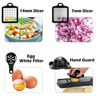 Multifunctional vegetable cutter set with potato peeler, shredder and slicer - 4