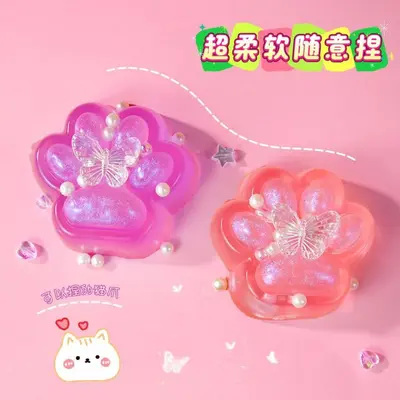 Transparent Cat Paw Soft Toy, Ultra-Soft TPR Silicone Plush with Muddy Texture