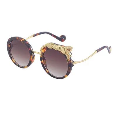 Women's Blue Light Filter Round Frame Sunglasses with Rhinestone Decor - 9