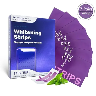 V34 Purple Teeth Whitening Strips, PAP Peroxide-Free, 2nd Generation - 3