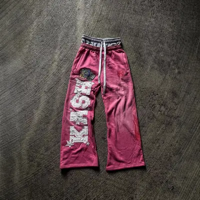 Street Fashion Unisex Loose Straight-Leg Pants with American-Style Print