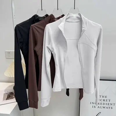 Women's yoga jacket, fleece, slim fit - 7